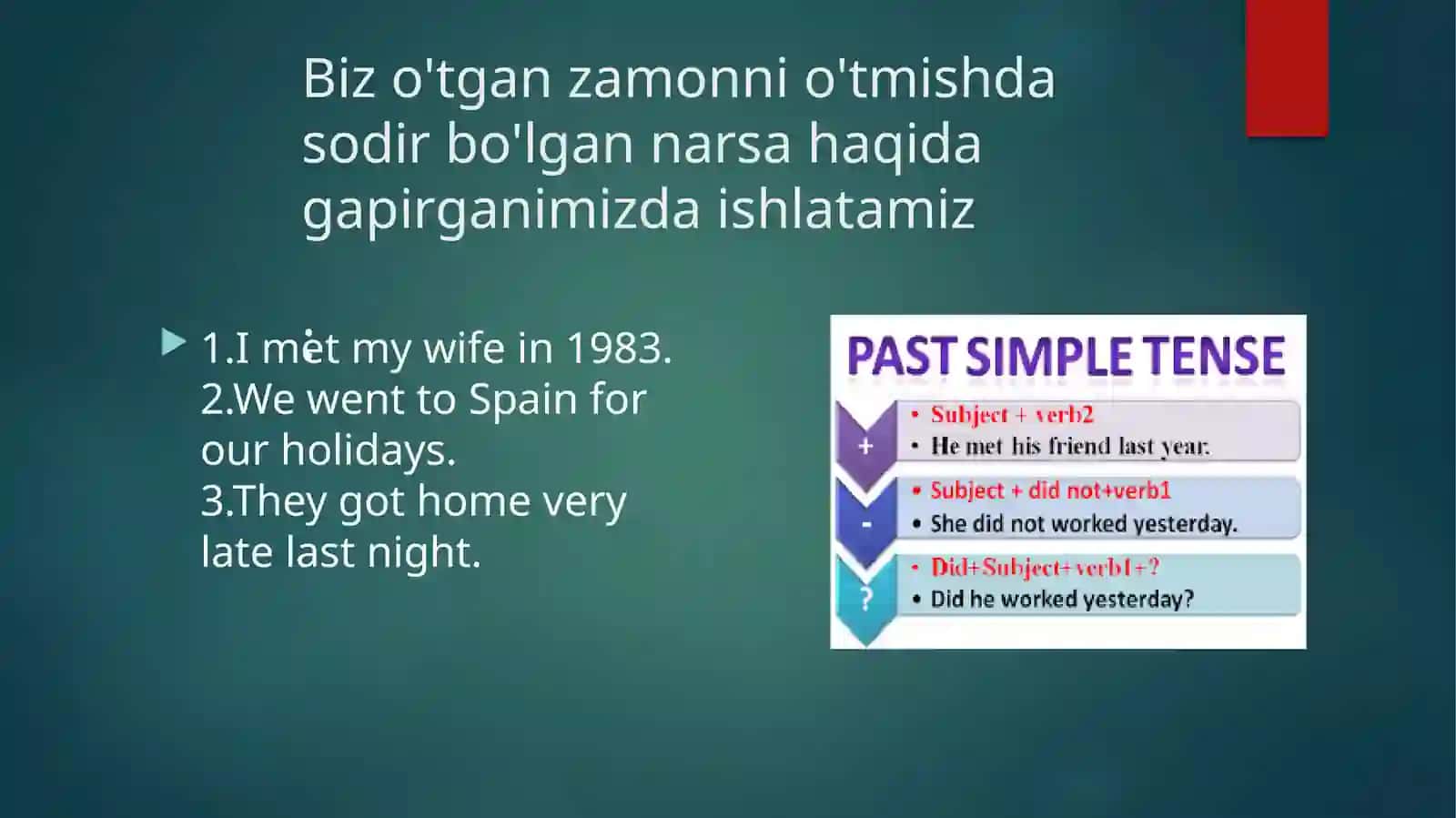 Past Tense (o’tganzamon) 3