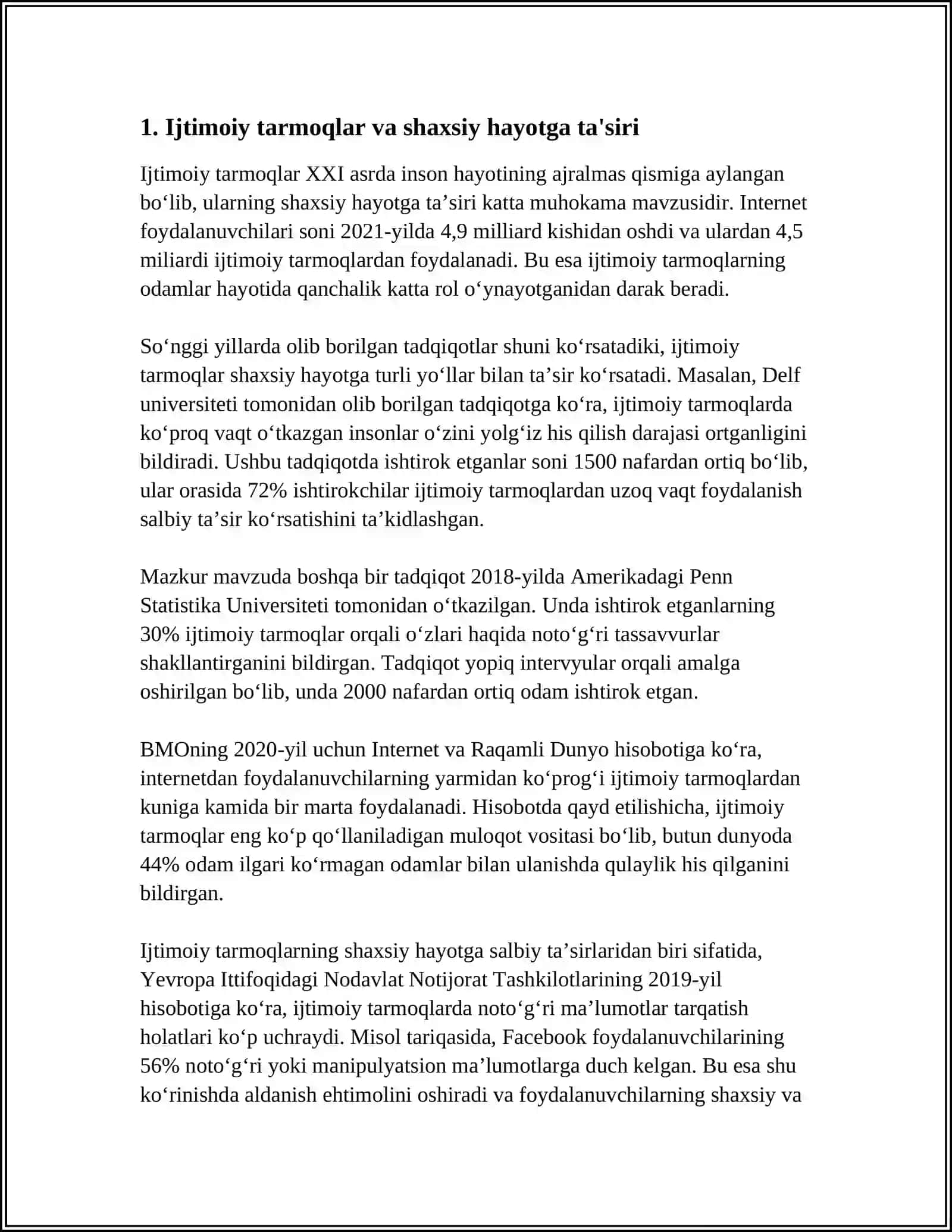 Ijtimoiy tarmoqlar va shaxsiy hayotga ta'sir muammolari 3