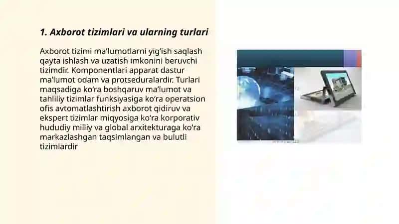 Axborot tizimi va texnologiyalari 3