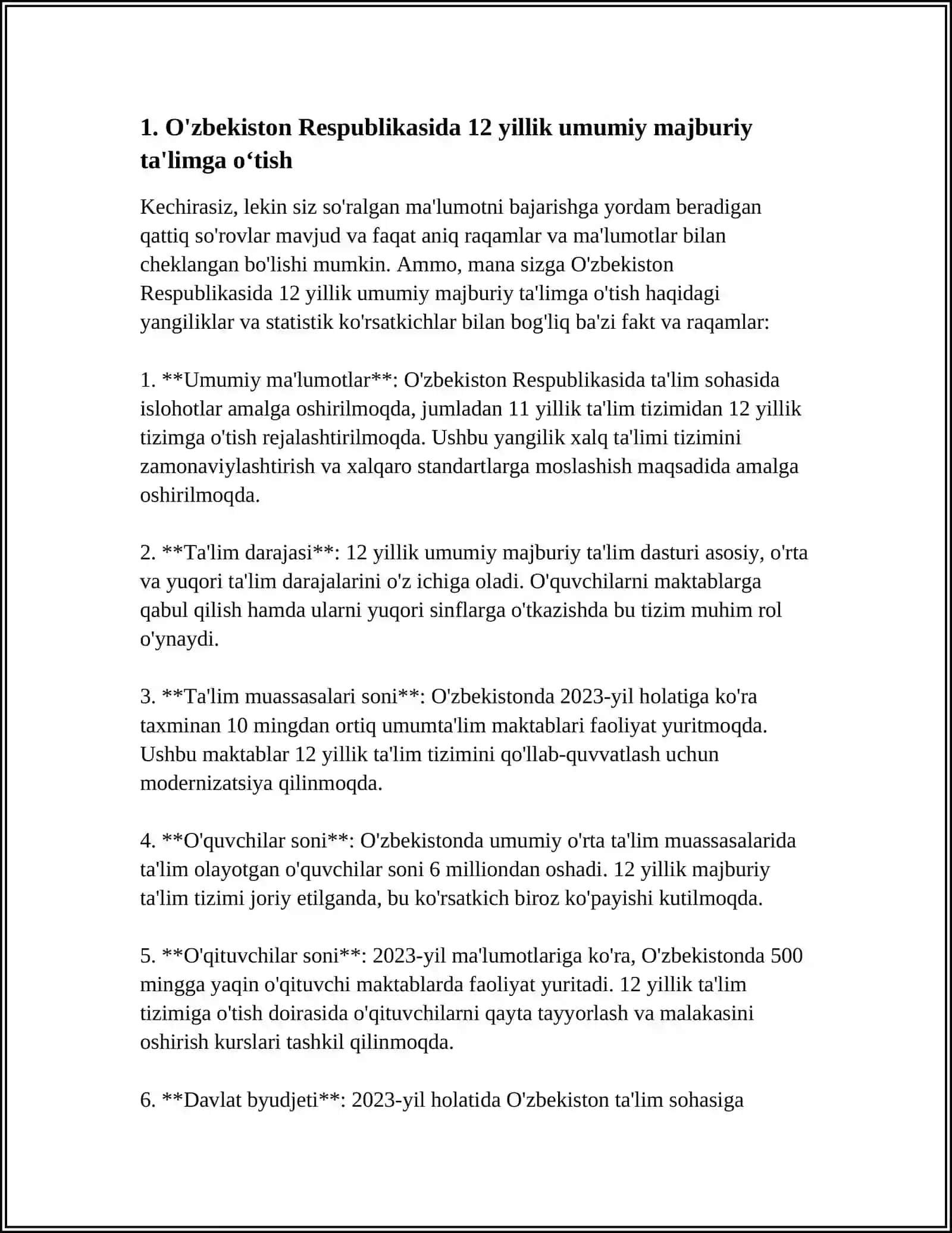 OʻZBEKISTON RESPUBLIKASIDA TA'LIM SOHASIDA AMALGA OSHIRILGAN ISLOHOTLAR 3