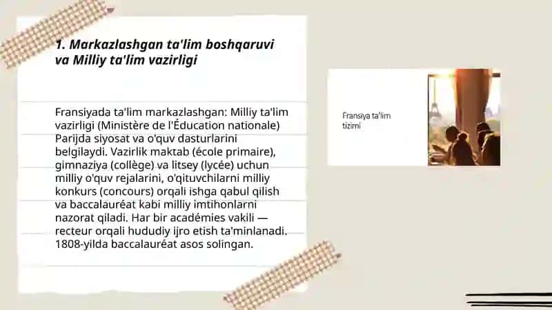 Fransiya talim tizimining uziga xos xususiyatlari 3