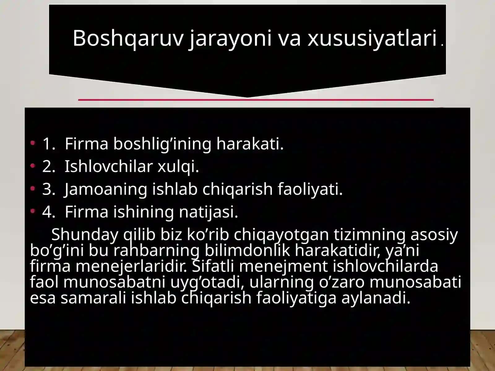Menejment texnologiyasi. Boshqaruv jarayoni va funksiyalari 3