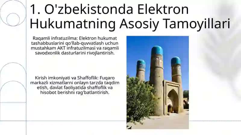O'zbekistonda Elektron Hukumatning Asosiy Tamoyillari 3
