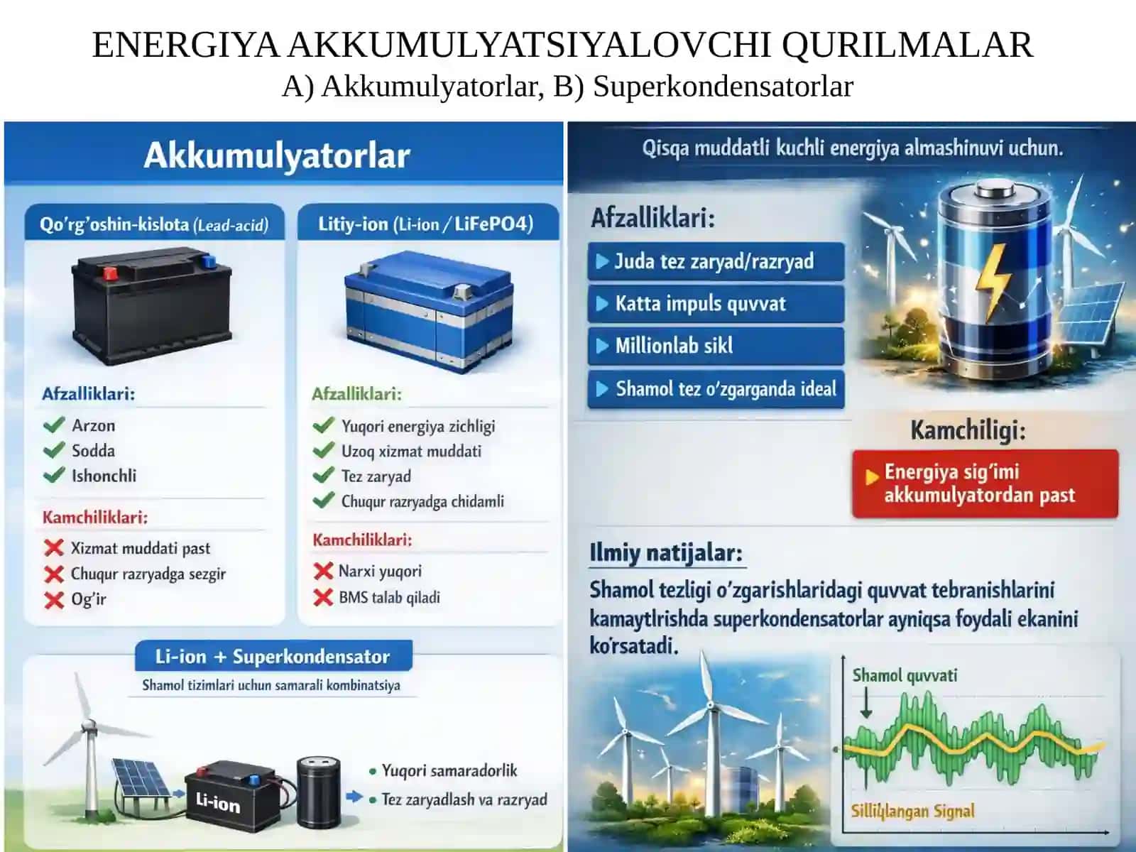 Avtonom shamol energetik qurilmalari uchun energiya akkumulyatsiyalovchi va o‘zgartiruvchi jihozlar 3