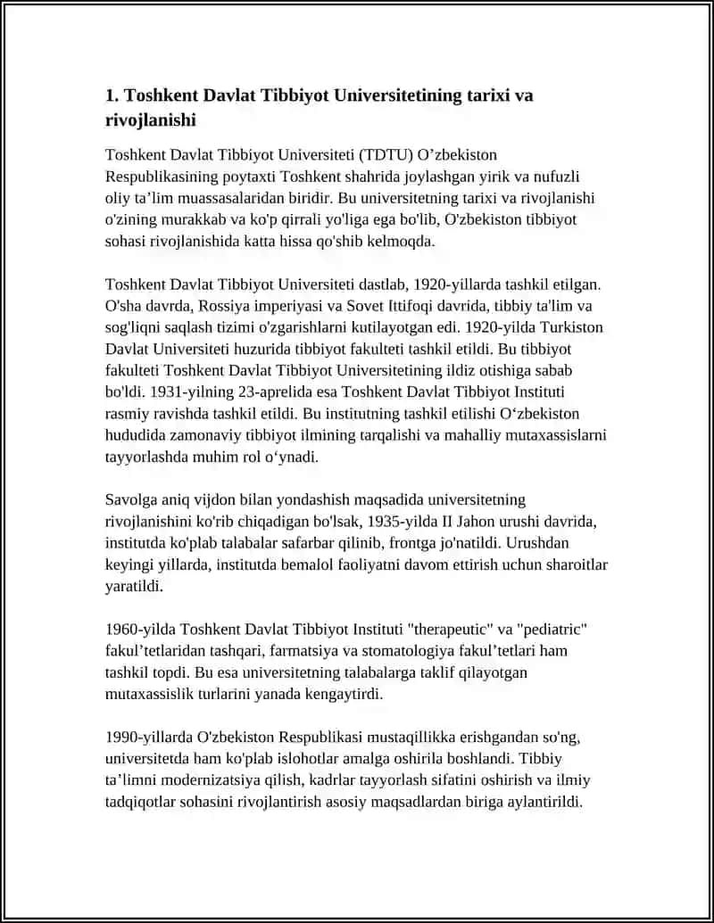 Toshkent Davlat Tibbiyot Universiteti 3