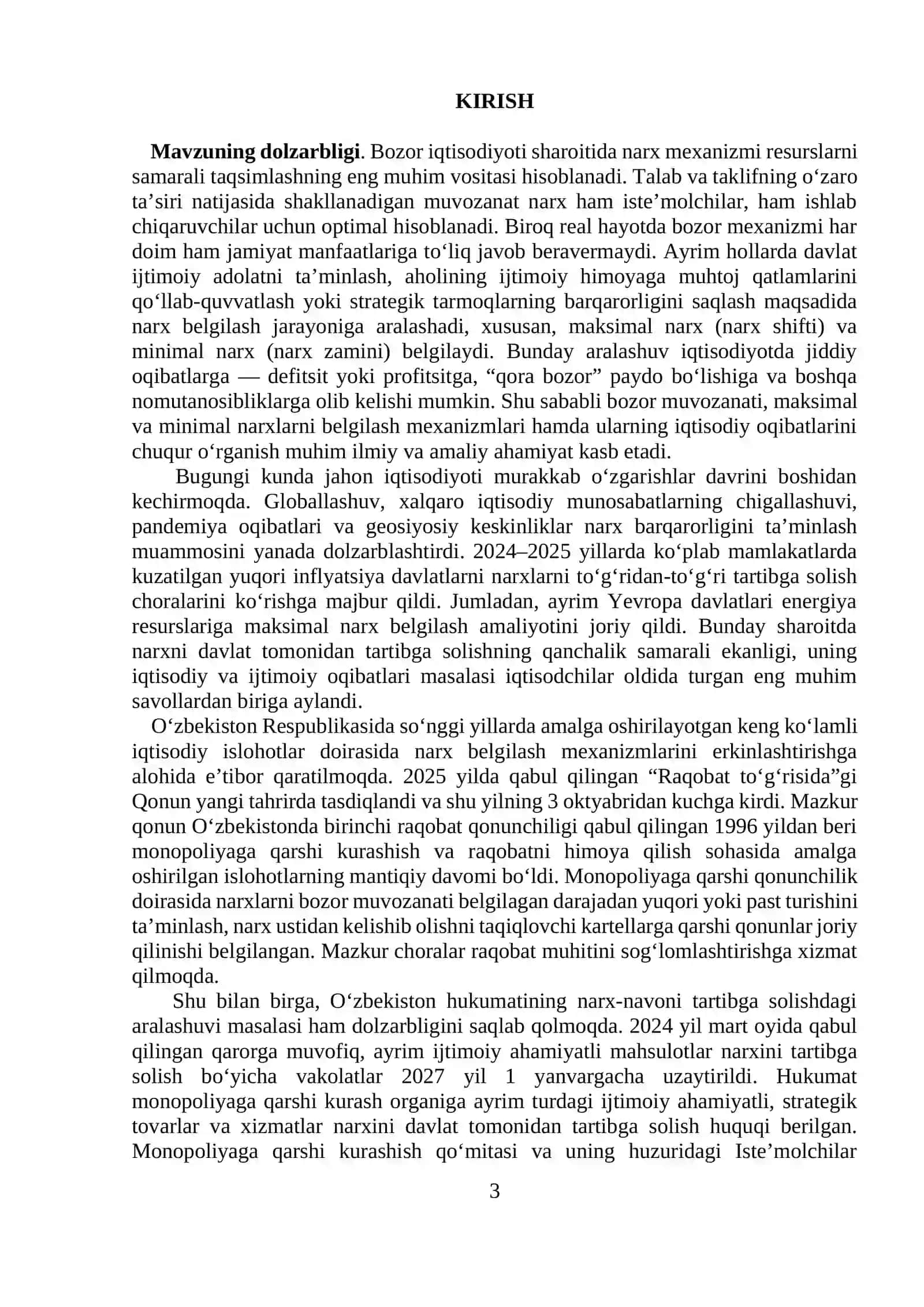 Bozor muvozanati maksimal va minimal narxlarni belgilash va ularning oqibatlari 3