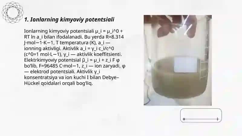 Elektrolit eritmalari termodinamikasidagi muhim tushunchalar 3