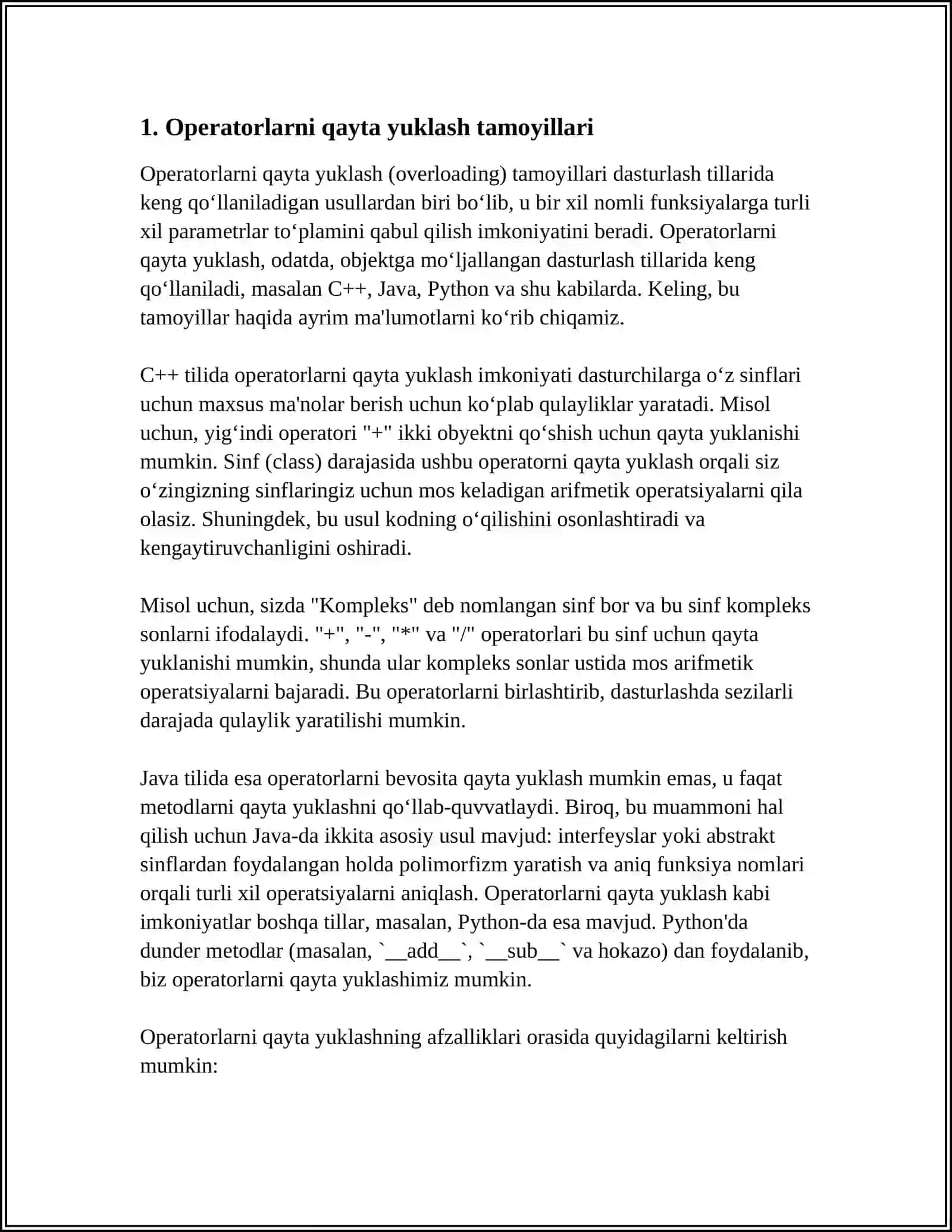 OPERATORLARNI QAYTA YUKLASH 3