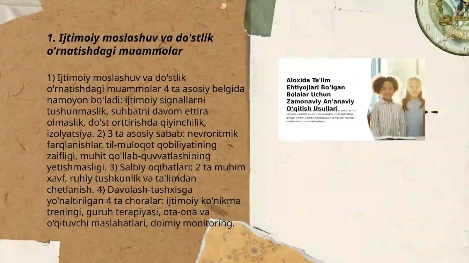 Ijtimoiy moslashuv va do'stlik o'rnatishdagi muammolar 3