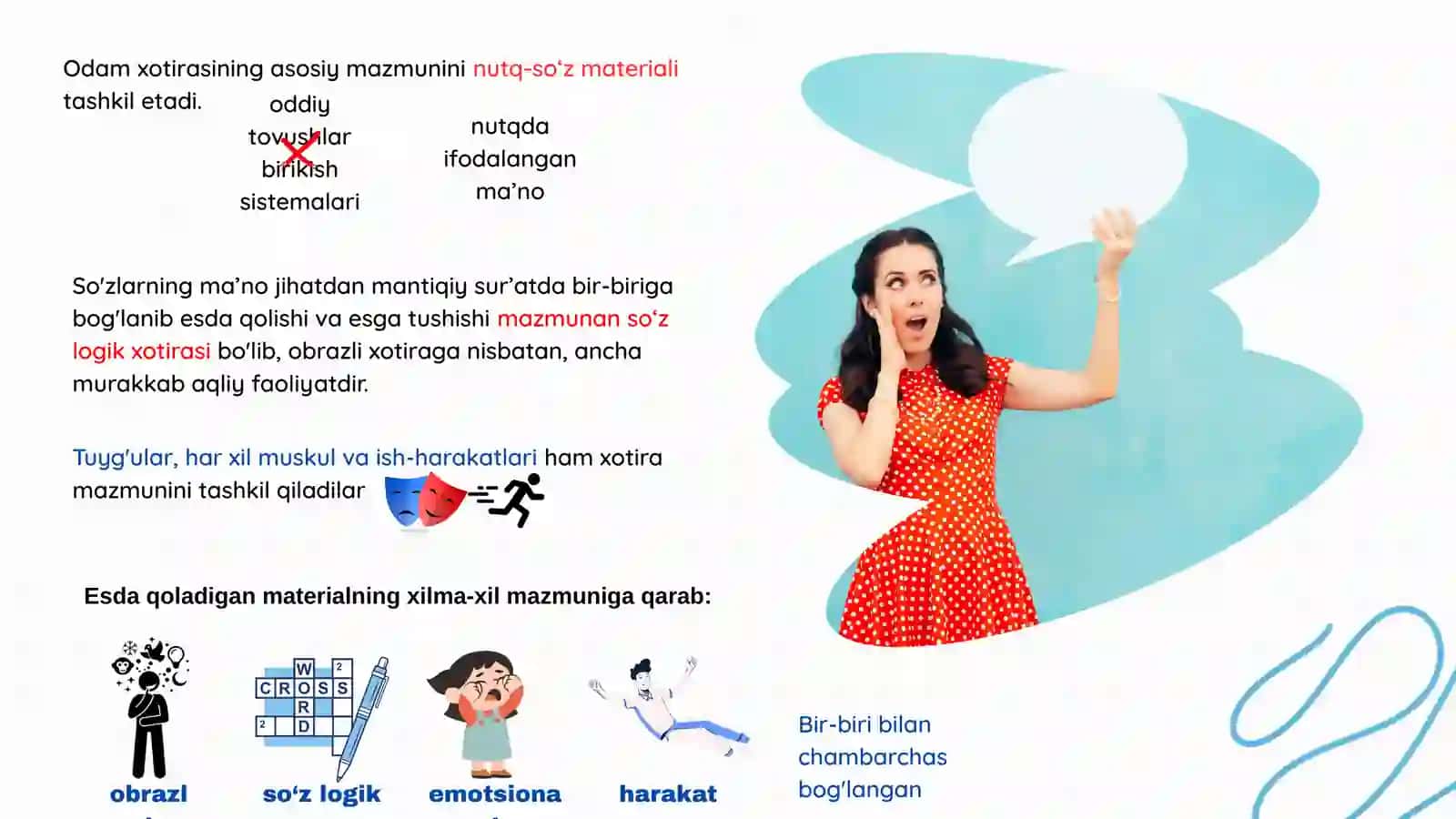 Xotira va uning usullari (Ma'lumotlarnimustahkamlashyoʻllari,usullarivavositalari(xotira)) 3