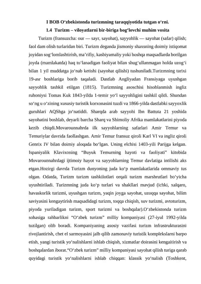 Turizm Sohasining Davlat Tomonidan Tartibga Solinishi 3