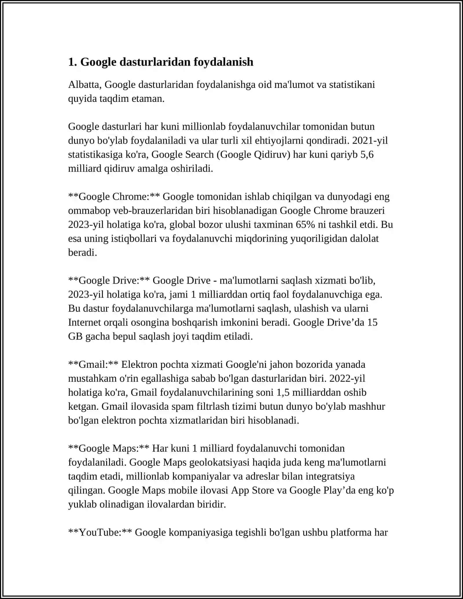 GOOGLE DASTURI YORDAMIDA IJODIY SLAYDSHOULAR YARATISH 3
