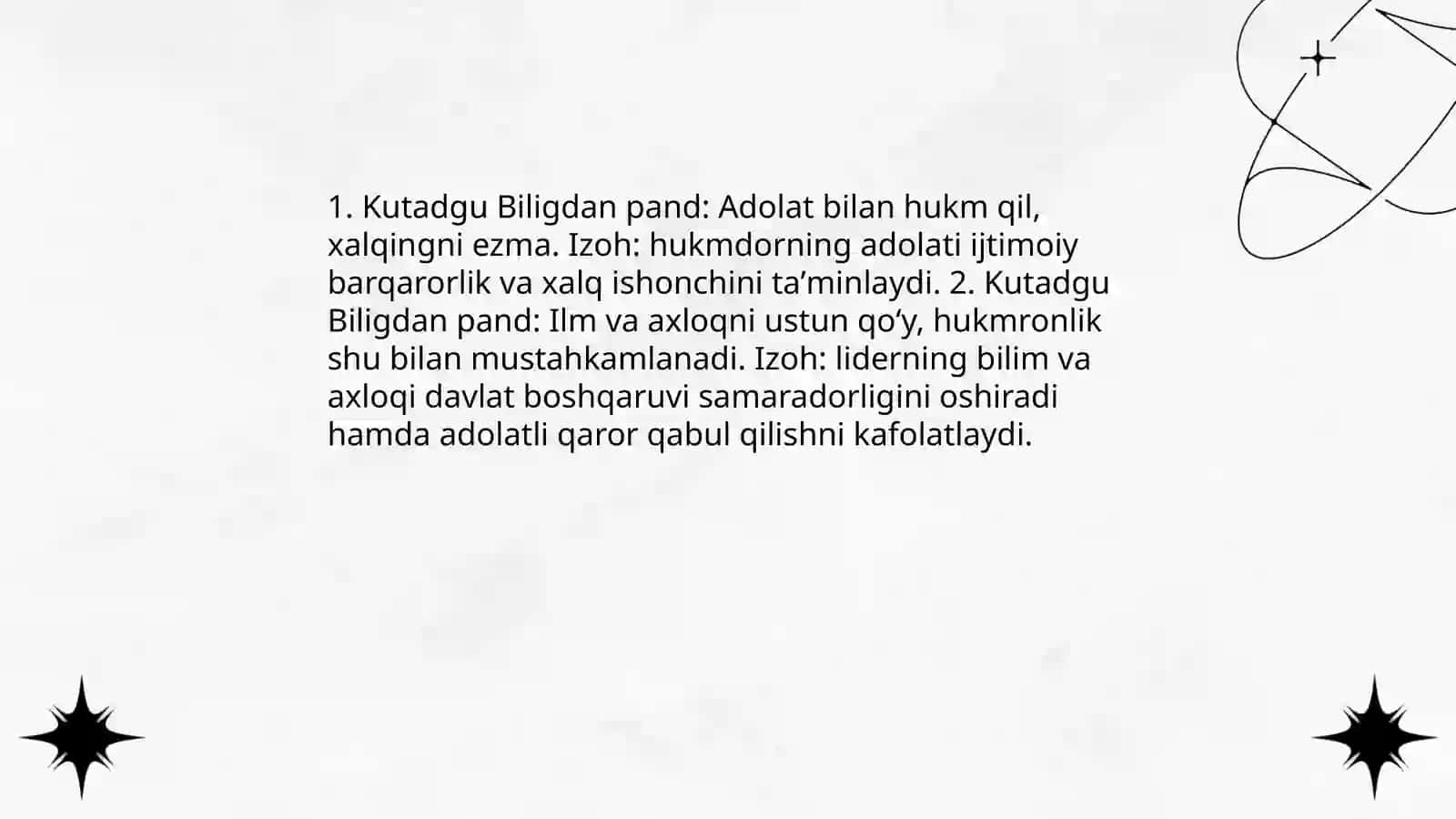 Oʻzbek, fors, arab pandnomalardan namunalar keltirish va izohi 3