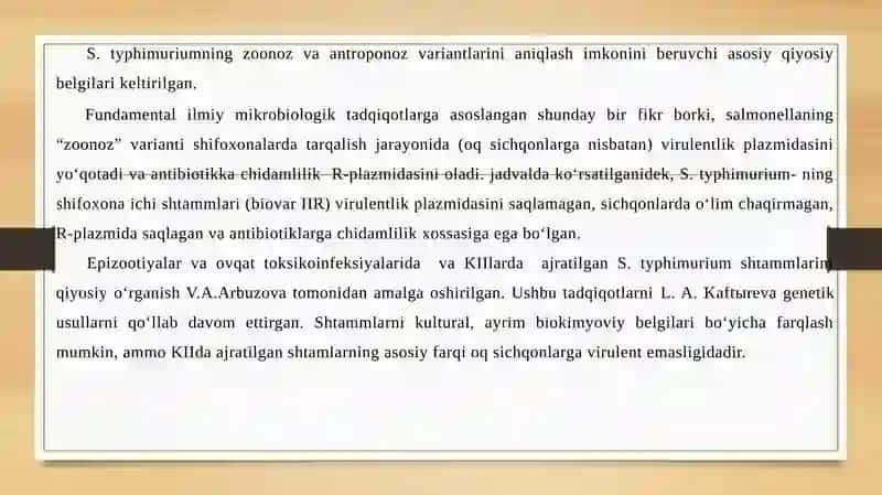Kasalxona ichi sal’monelyozlari. Kasalxona ichi kolienteritlari 3