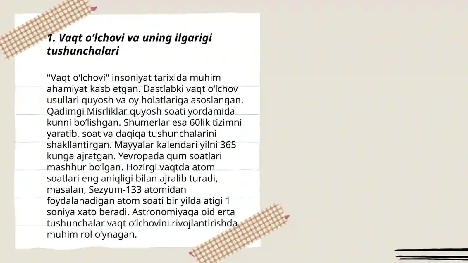Vaqt o‘lchovi va uning ilgarigi tushunchalari 3