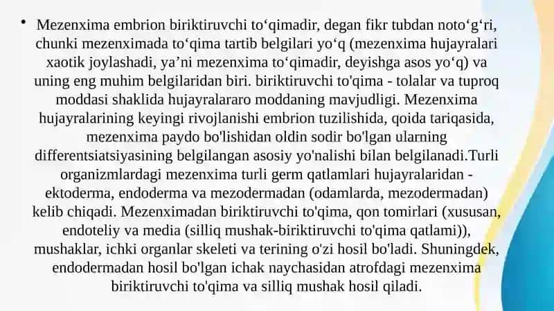MEZENXIMA  TUZILISHI  VA  UNING VAZIFASI 3