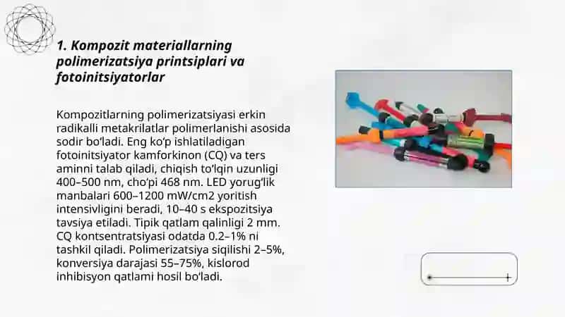 Tish restavratsiyasida kompozit plomba ashyolarini klinik kovlash tamoyillari 3