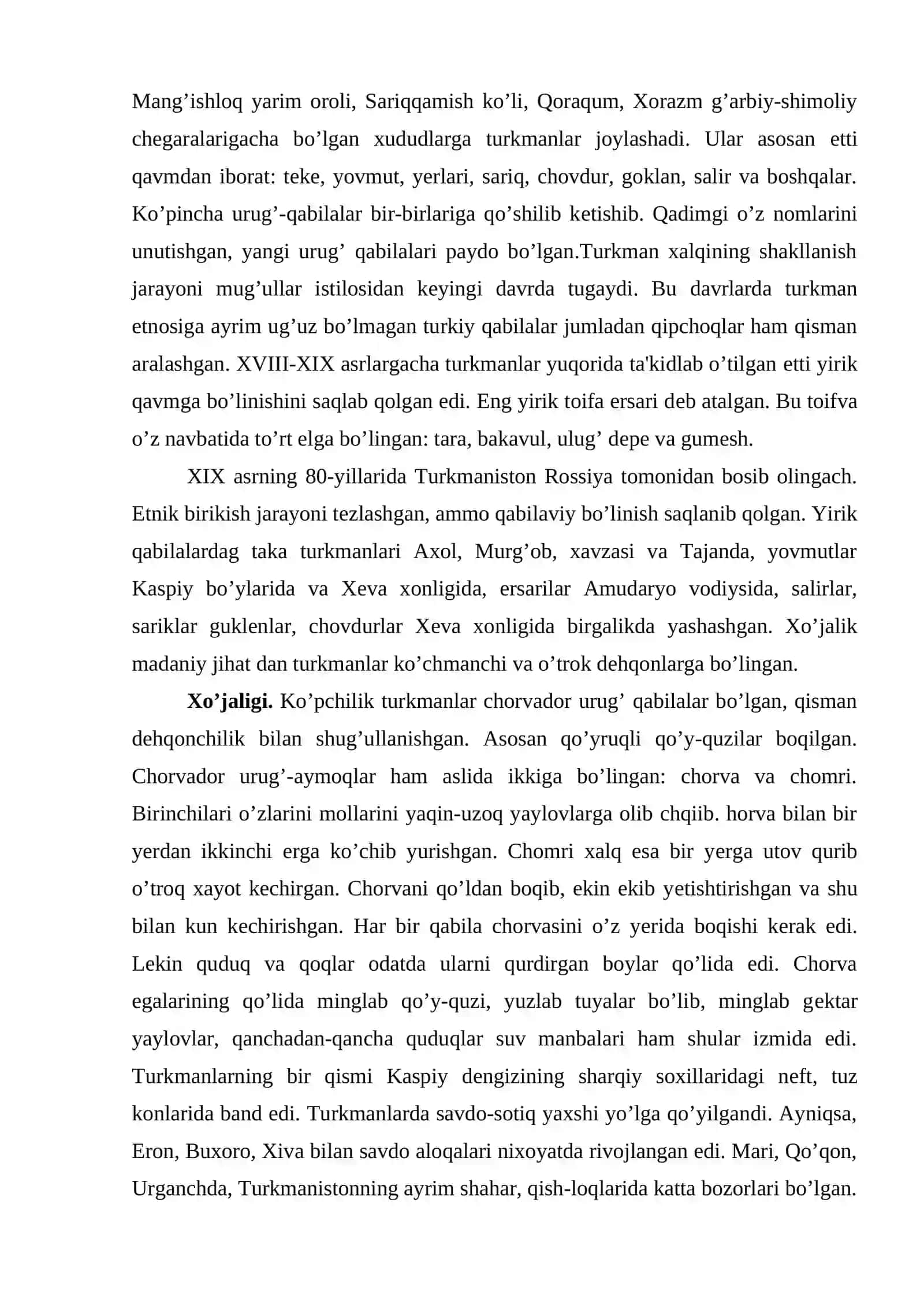 Turkman xalqi etnologiyasi. 3