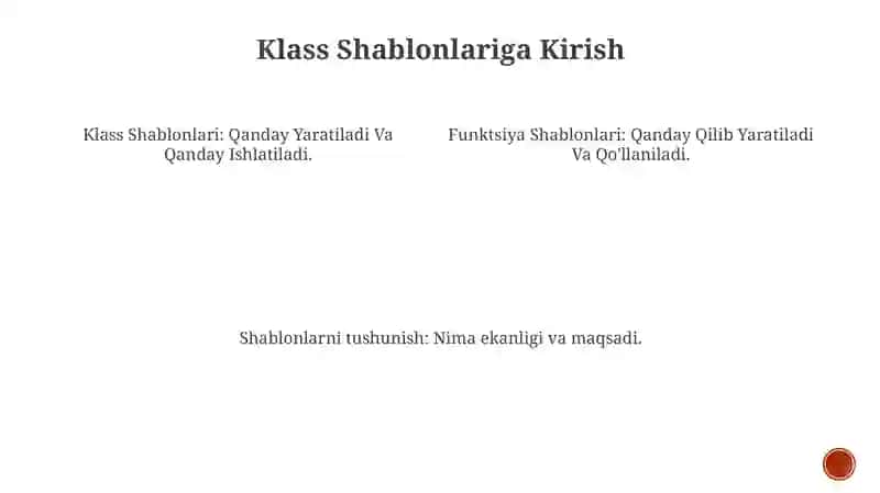 Funktsiya Shablonlari 3