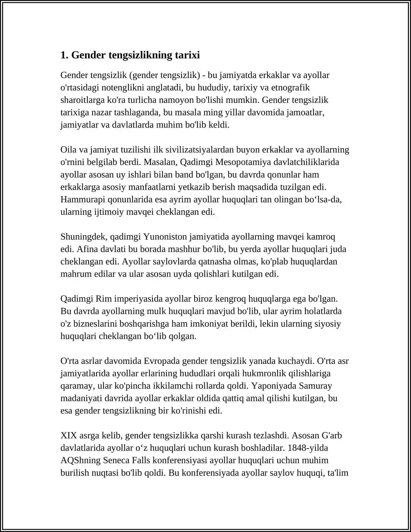 GENDER TENGSIZLIK HAQIDA 3