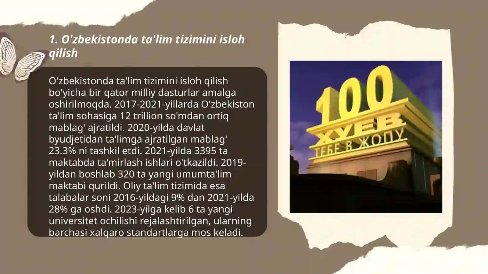 Oʻzbekiston respublikasida talim sohasidagi amalga oshirilgan ishlar 3
