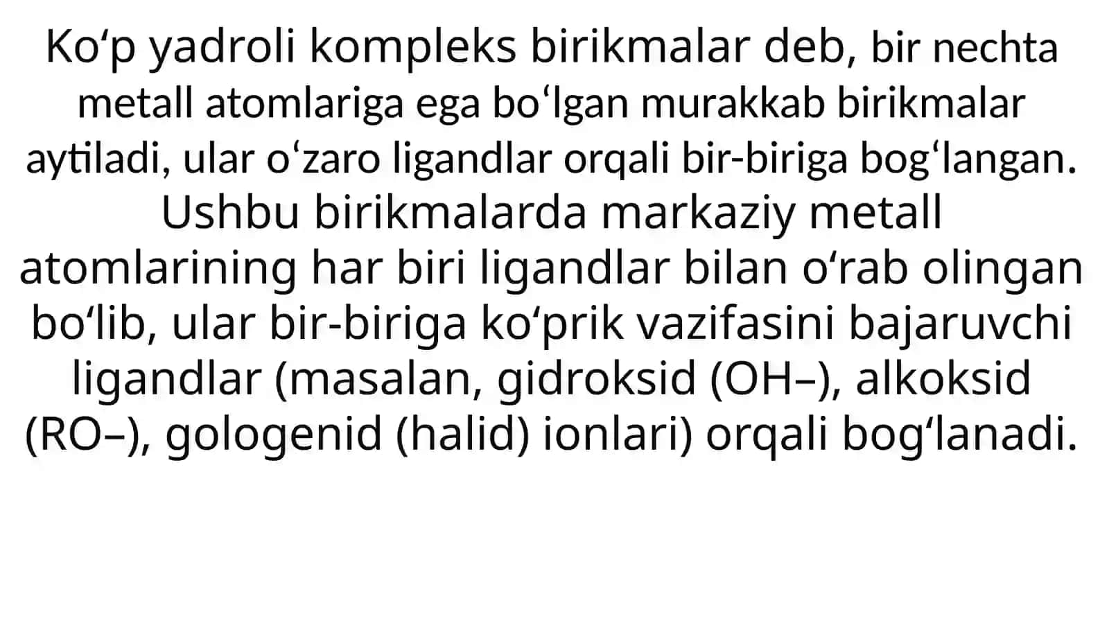 Termiz Davlat Universiteti Kimyo Fakulteti 224-Guruh Talabasi Choriyeva Mahliyo ning Kompleks Birikmalarni Modulashtirish Fanidan Taqdimot 3