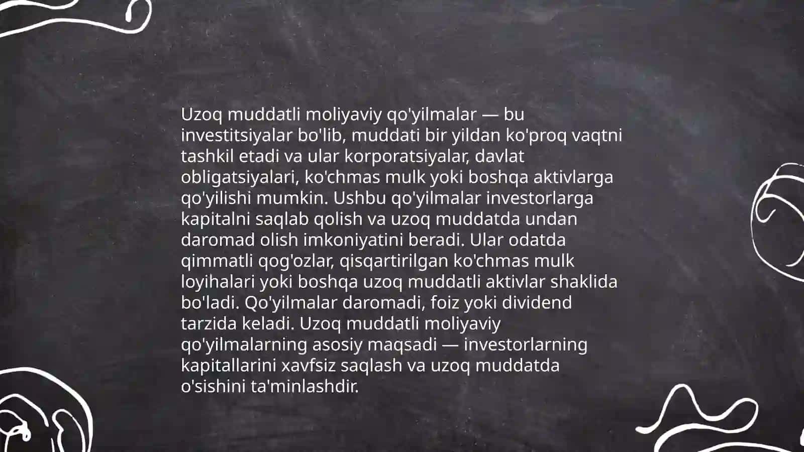 Uzoq muddatli moliyaviy qo'yilmalar tarkibi 3