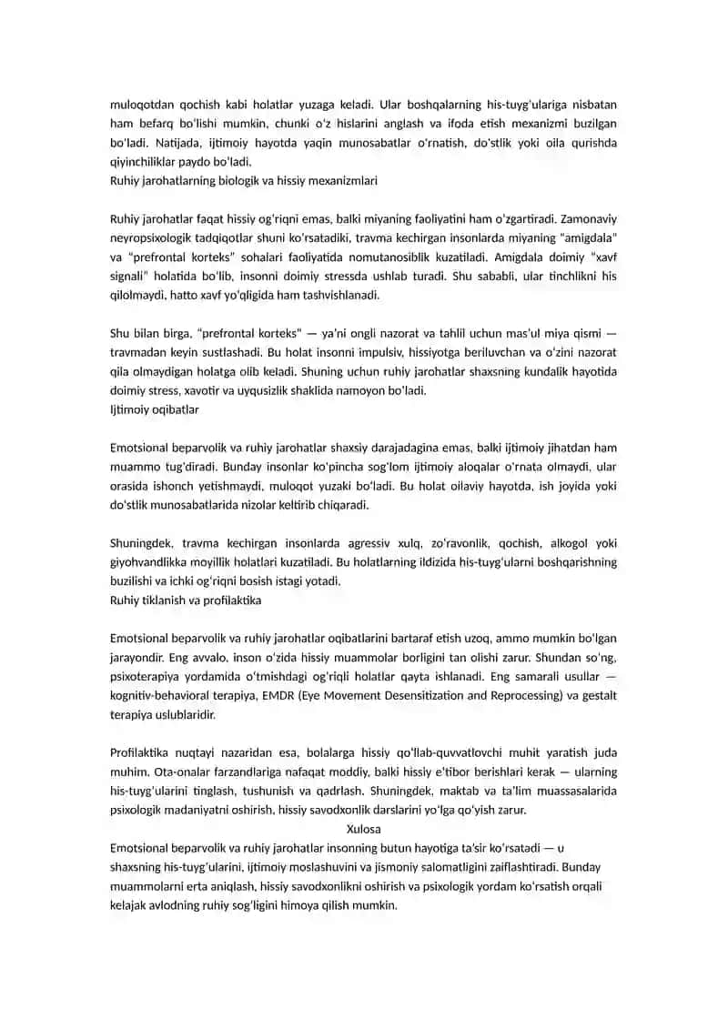 Emotsianal beparvolik va ruxiy jarohatlar 3