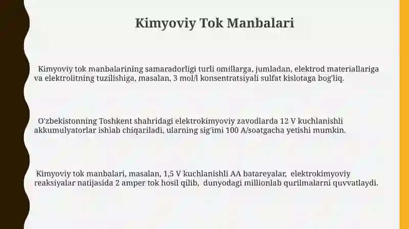 Elektirokimyoviy jarayonlar kilassifikatsiyasi 3