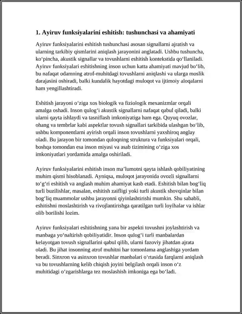 Ayiruv funksiyalarini eshitish 3