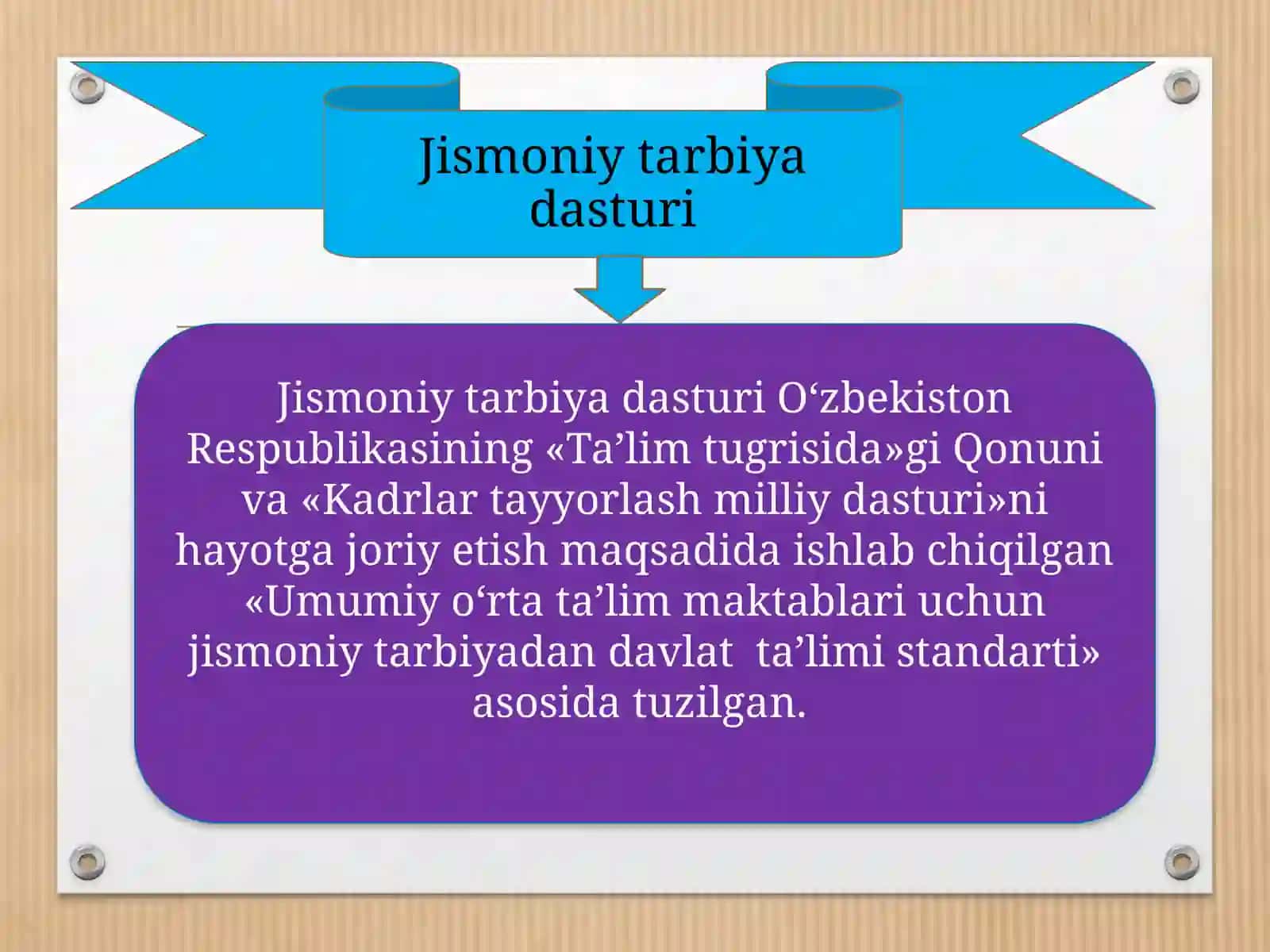 Jismoniy tarbiya bo‘yicha maktab dasturi va asosiy rejalashtirish hujjatlarining tavsifi 3