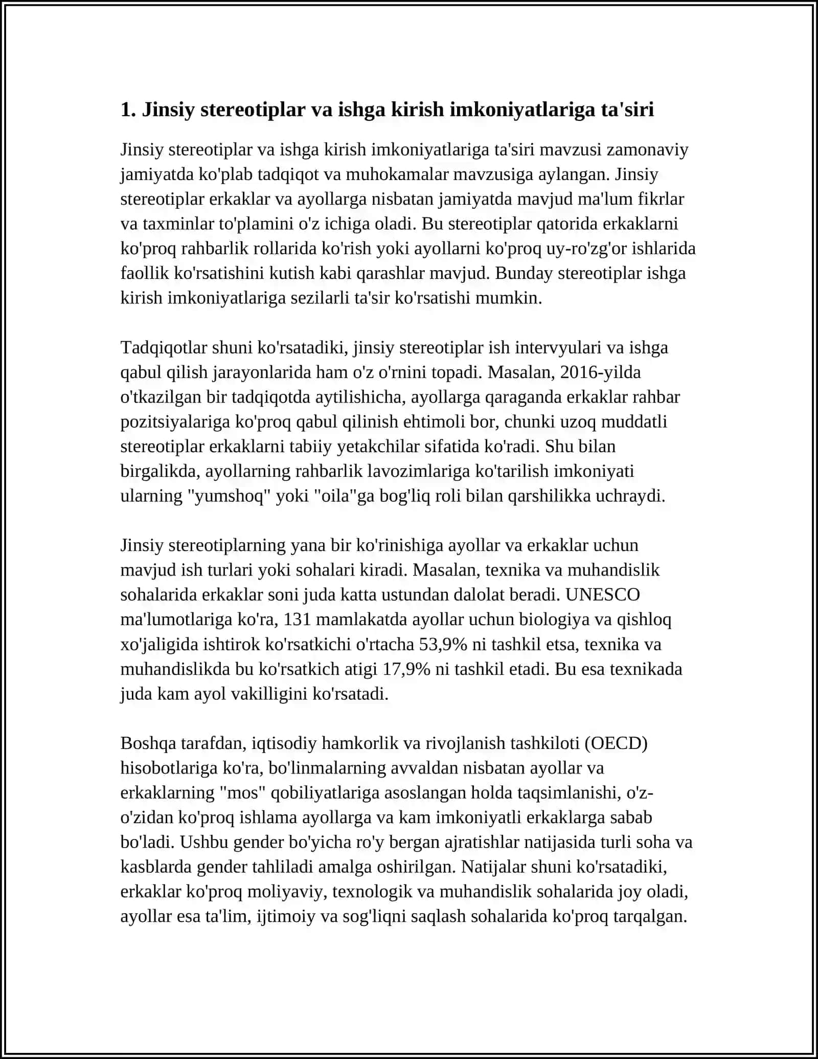 GENDER STRUKTURASINING MEHNAT BOZORIGA TA’SIRI 3