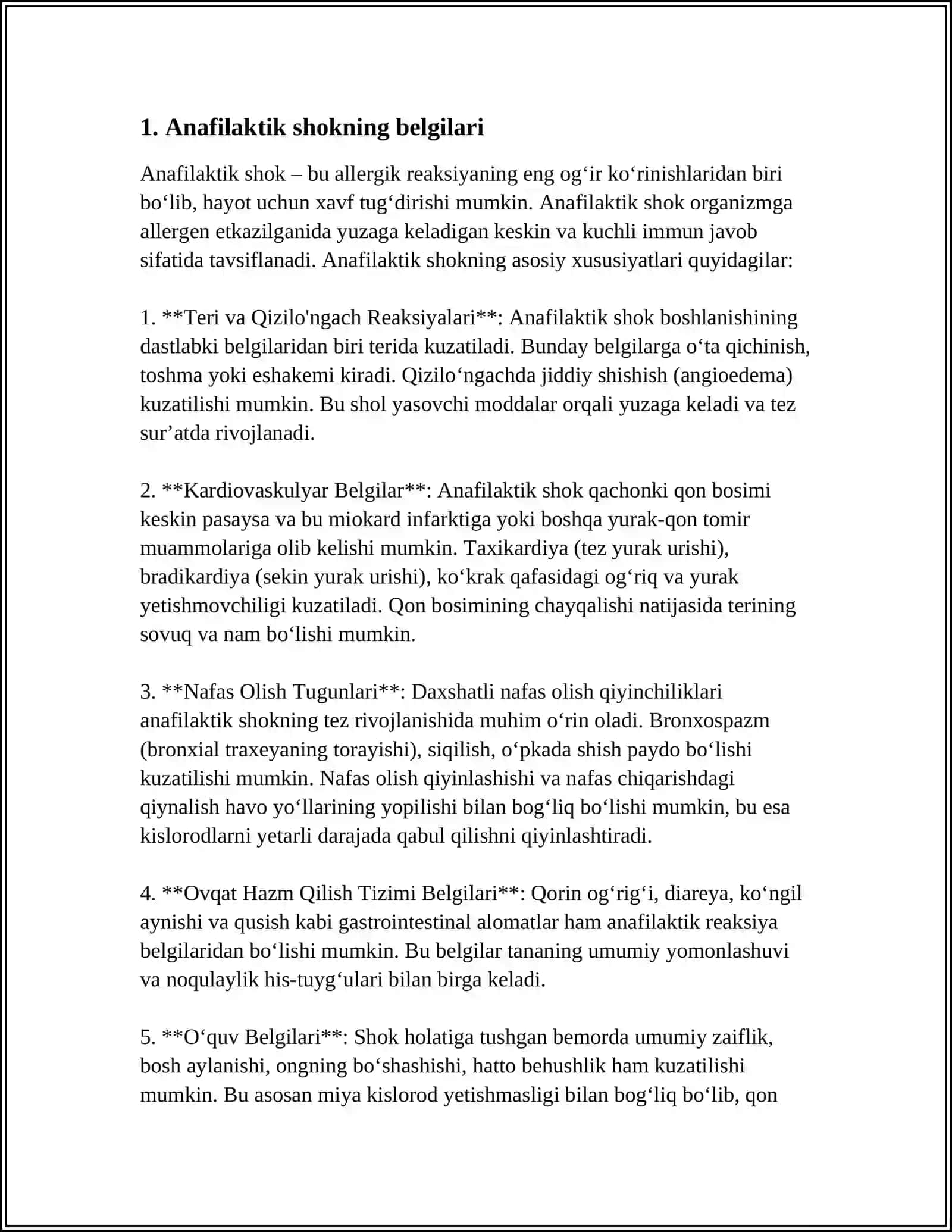 STOMATOLOGIYADA ANAFILAKTIK SHOK BIRINCHI YORDAM 3