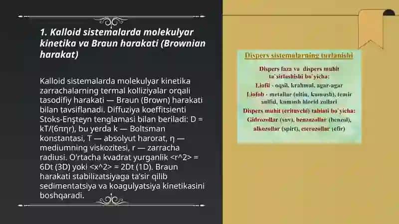 Kalloid sistemalarning molekulyar kinetik va spitsifik hissalari 3