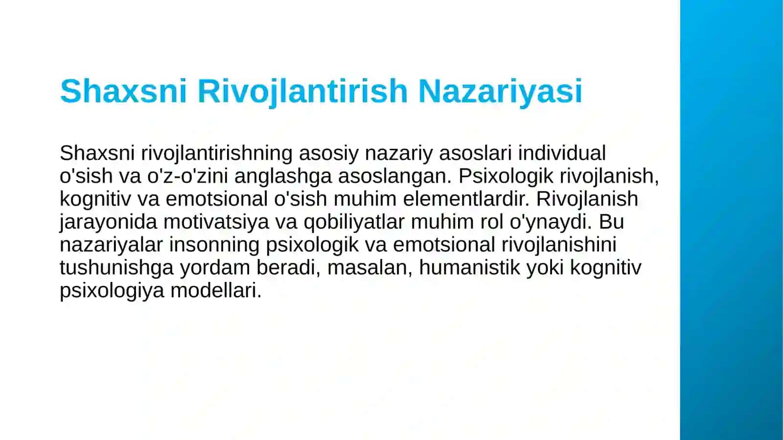Trening shaxsi va klassifikatsiyasi. Trenerning axloqiy meyorlari muloqatchanlikni oshirishga qaratilgan treninglar.Shaxsni barkamollashtiruvchi treninglar mavzusida slayd taqdimot 3
