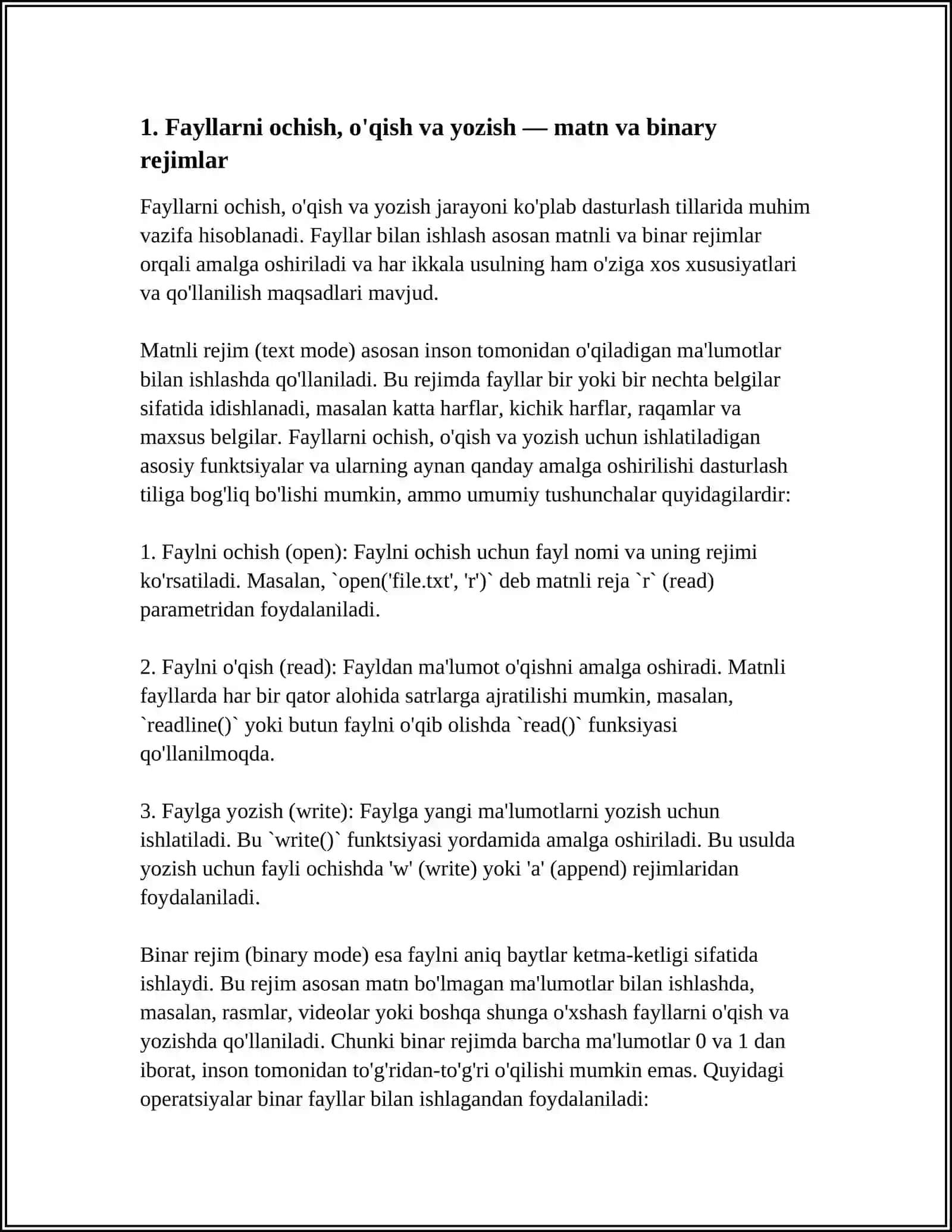PYTHONDA FAYL TIZIMI BILAN ISHLASH VA AVTOMATLASHTIRISH 3