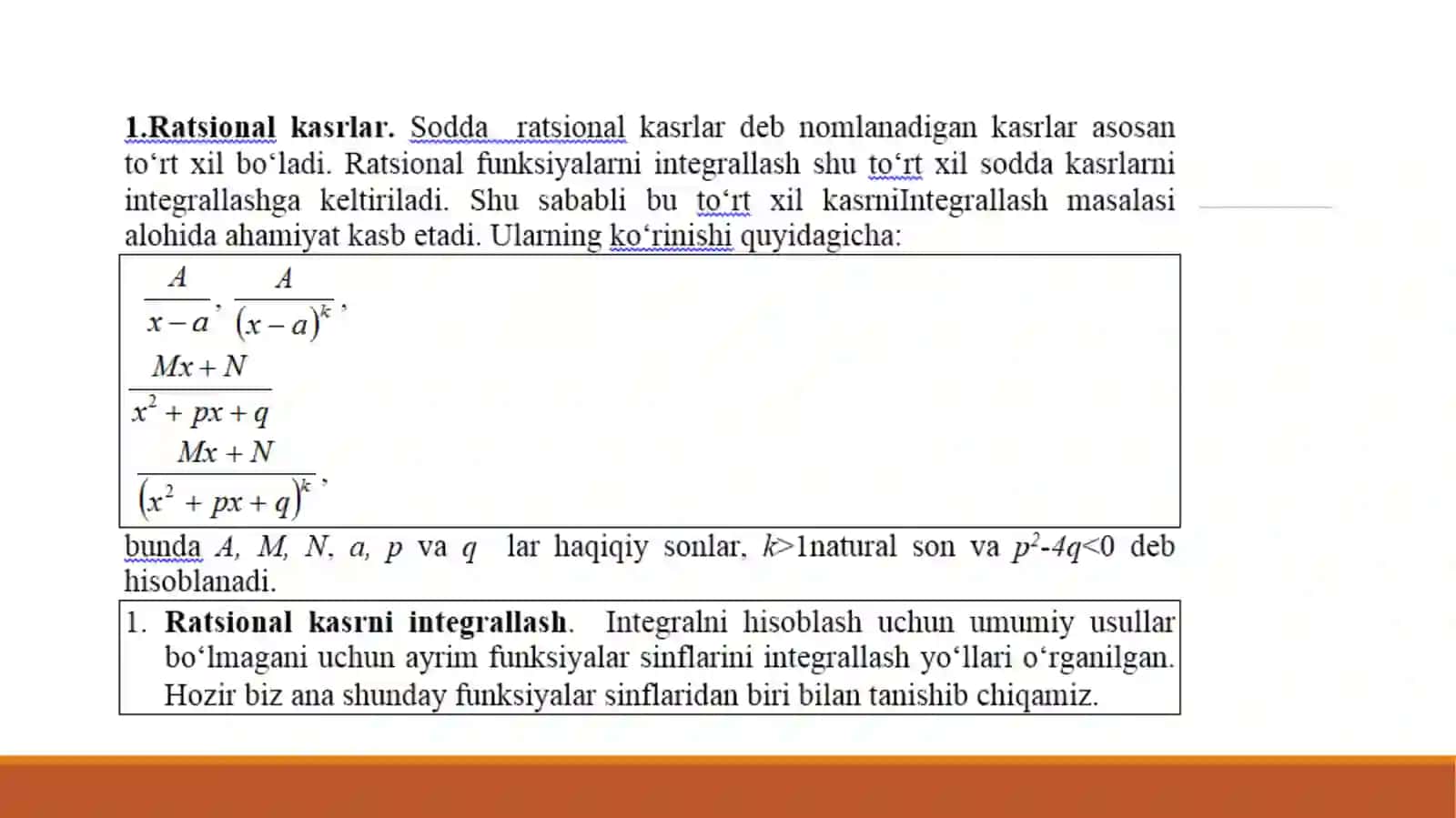 MAVZU.RATSIONAL FUNKSIYALARNI INTEGRALLASH 3