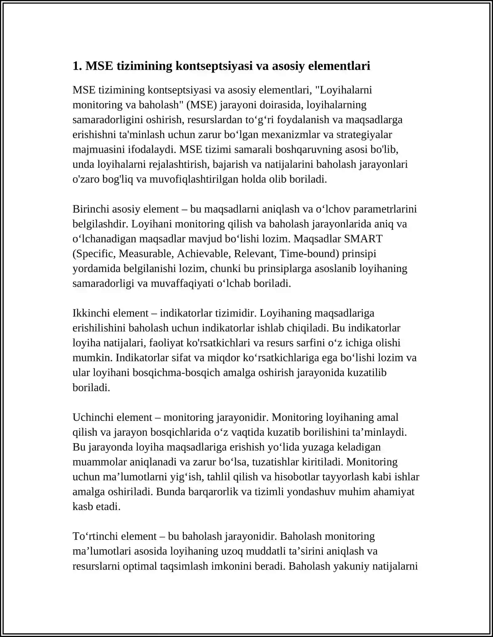 LOYIHALARNI MONITORING VA BAHOLASH (MSE) TIZIMI 3