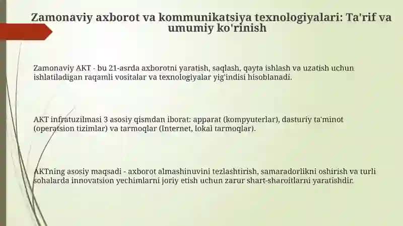 Zamonaviy AKT: Imkoniyatlar va Xatarlar 3
