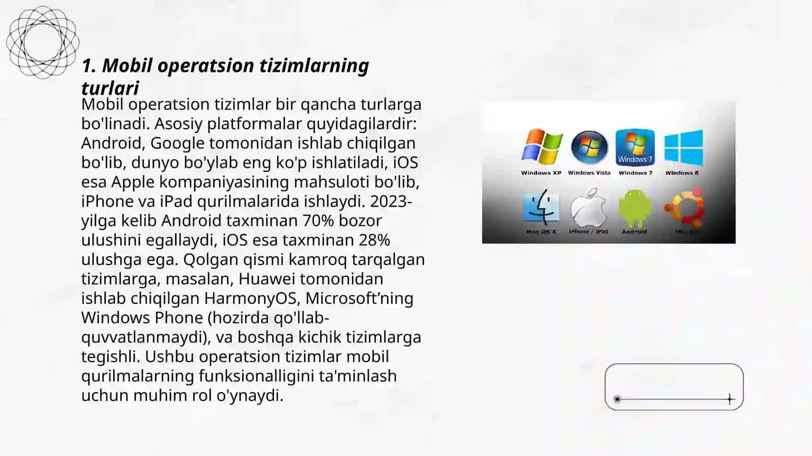 Mobil operatsion tizimlarning xarakteristikalari 3