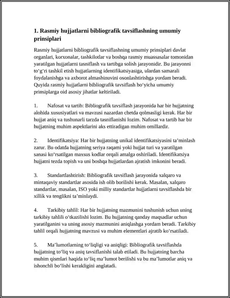 RASMIY HUJJATLARNI BIBLIOGRAFIK TAVSIFLASH 3