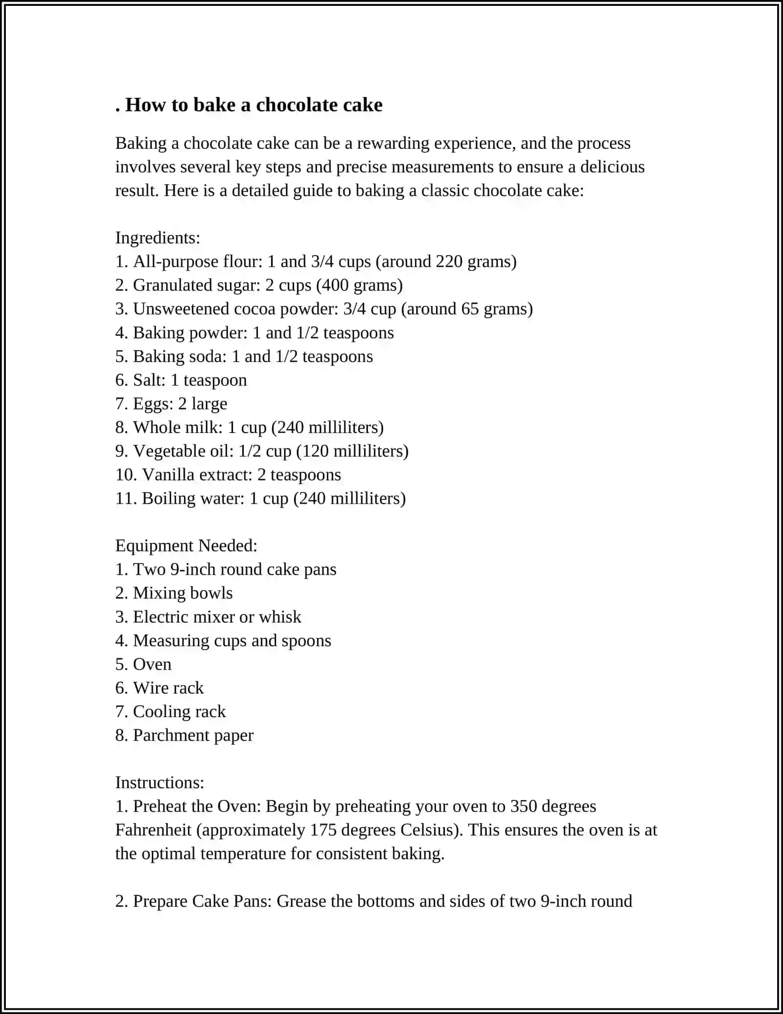 How to bake a chocolate cake 3