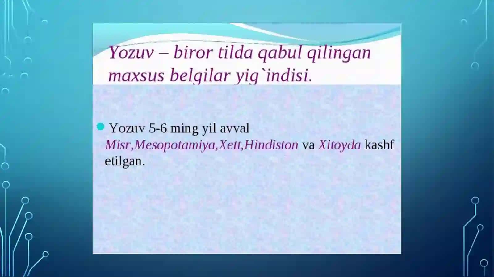 Yozuv tarixi. Alifbo va imlo muammolari 3
