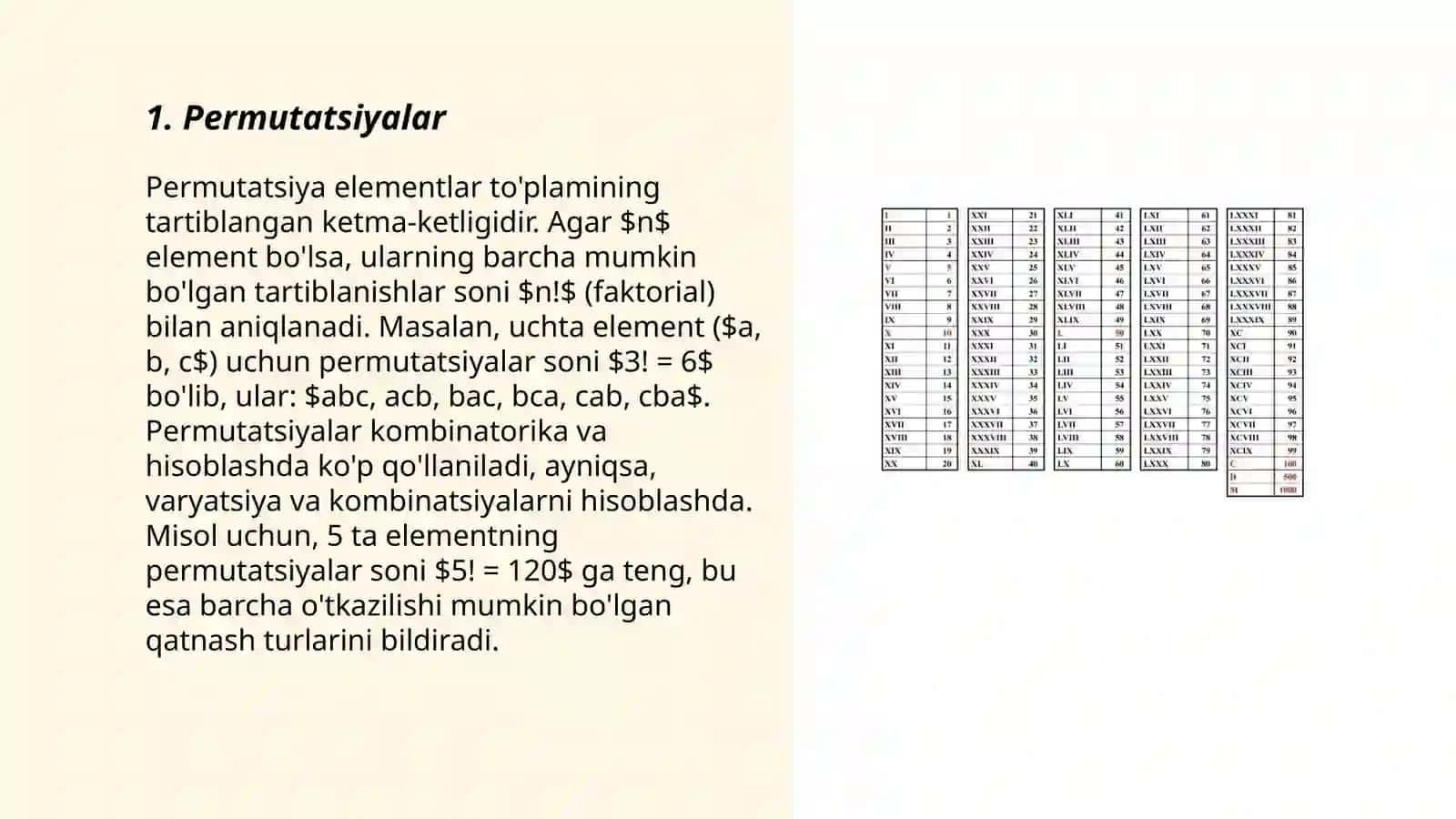TIMSS xalqaro baholash dasturida "Kambinatorika elementlari" mazmun sohasiga oid topshiriqlar 3