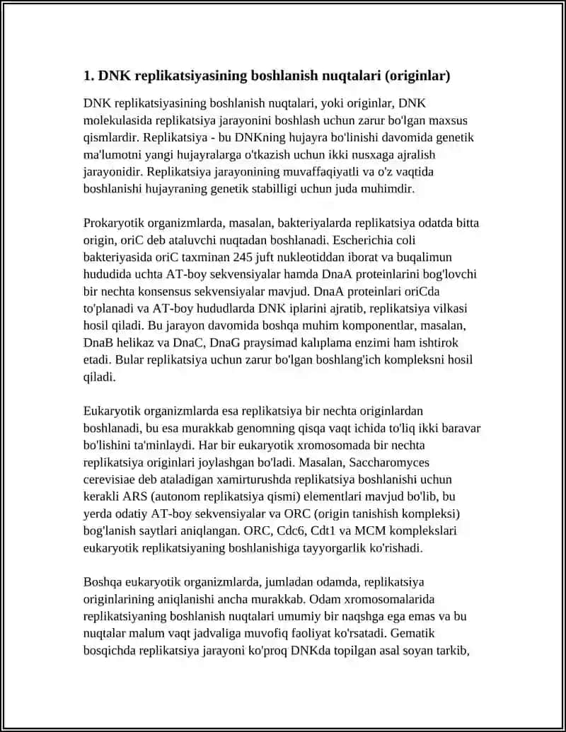 DNK REPLIKATSIYASI VA REKOMBINATSIYASINING MOLEKULYAR MEXANIZMLARI 3