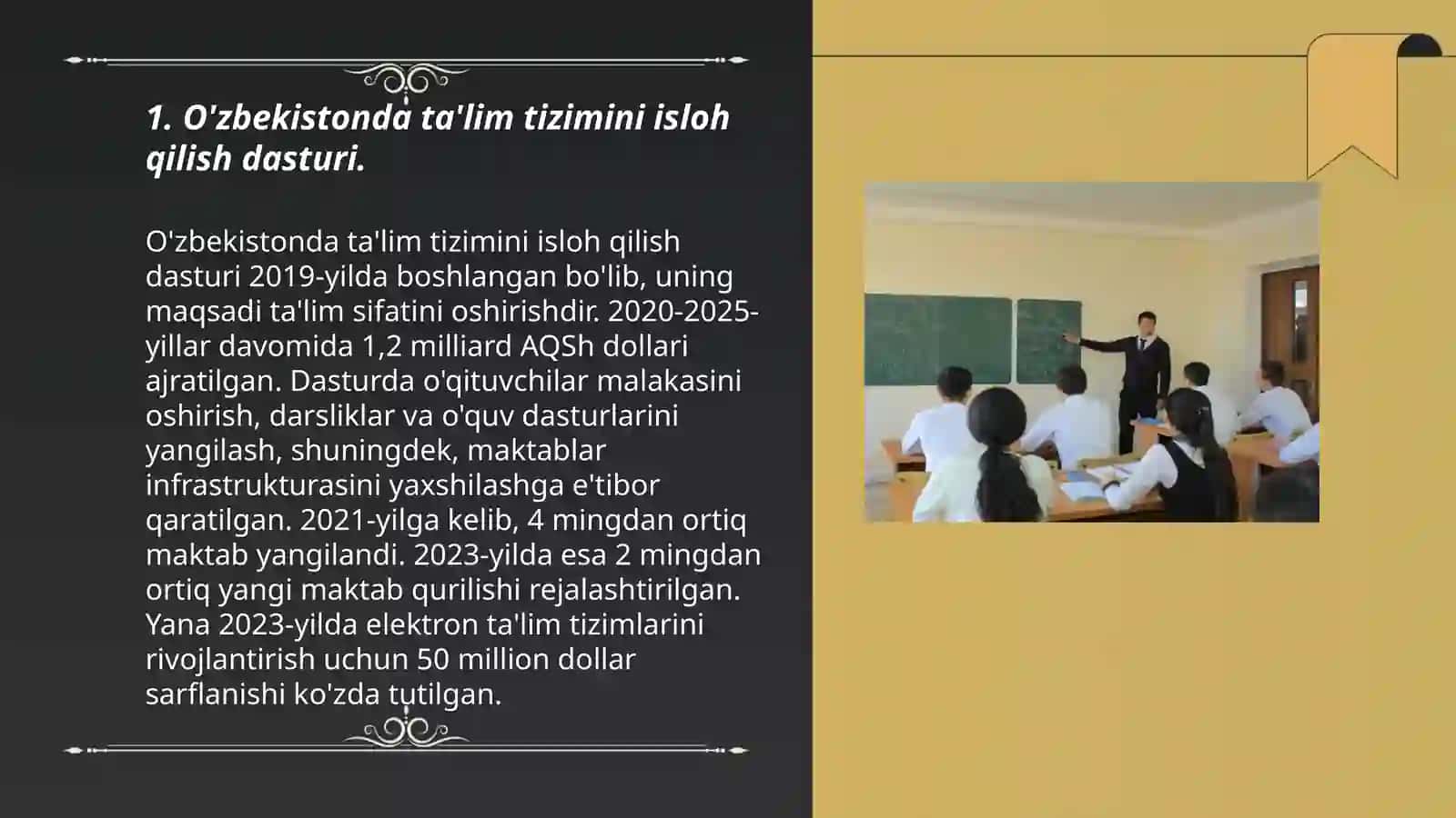O'zbekiston respublikasida ta'lim sohasida amalga oshirilayatotgan islohotlar 3