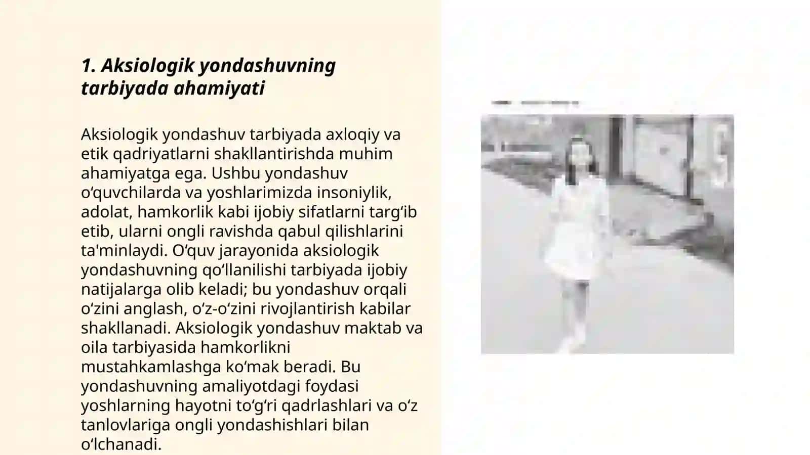 Tarbiya fanini oʻqitish jarayoniga aksiologik, texnologik yondashuvlar va ularga tavsif 3