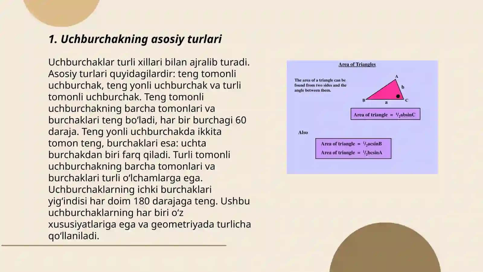 Uchburchak va uning turlari 3