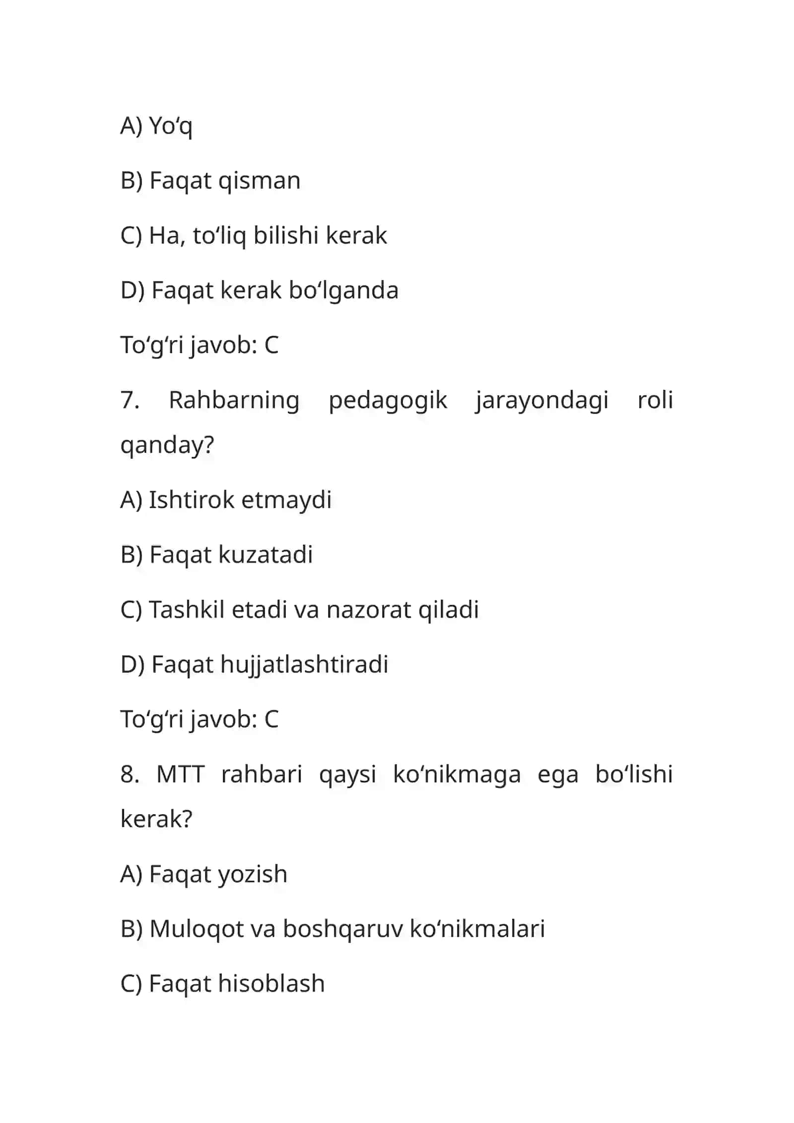 Maktabgacha taʼlim tashkiloti rahbariga qoʻyiladigan talablar 3