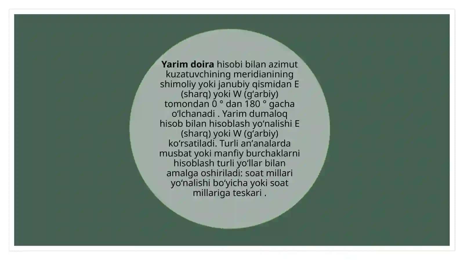 Azimutlar, magnit og’ishlari, direkt burchaklar meridianlar yaqinlashishi 3